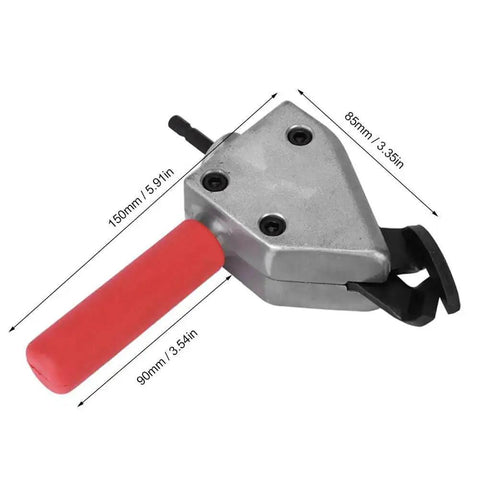 Heavy Duty T Cutter Head Metal Cutter Attachment For Electric Drills 7mm Hex Shank Ergonomic Handle with dimensions shown
