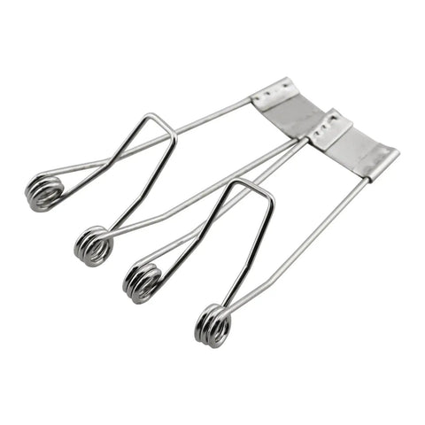 12 Pack Stainless Steel Recessed Lighting Spring Clips 60x22mm For Securing Downlights And Spotlights, front view