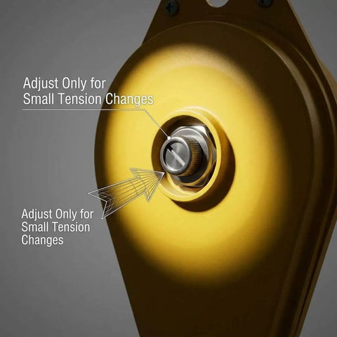 Close-up view of the adjustment knob on Heavy Duty Spring Balancer Set Two Pack 6.6 to 11 Lb Range Retractable Tool Fixture Holder