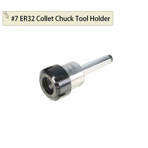 7 Piece ER32 Collet Chuck Tool Holder Set For CNC Milling Lathe And Engraving Machines, Heavy Duty Alloy Steel, angle view