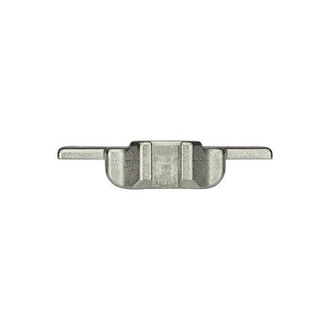 Side view of aluminum 10 Pack Overlay Edge Mounting Plate For 1-1/8 Inch Overlay Compact 33 Hinges for concealed cabinet hinges.