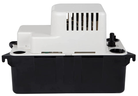 Little Giant VCMA-15UL condensate pump, 115V, 65 GPH, white vented housing on black base