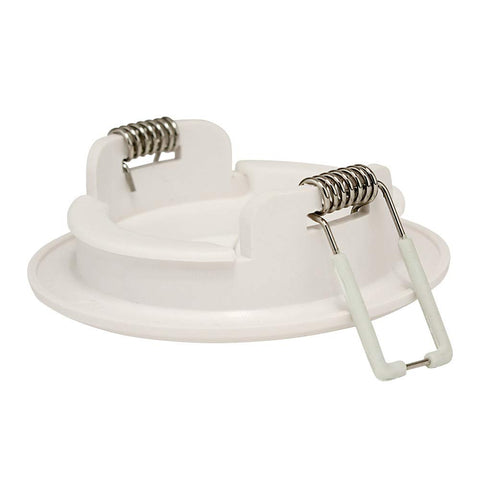 Speedy’Z Spring-Lock Cable Pass Port, 2 inch, white plastic base with two spring-loaded cable clamps.