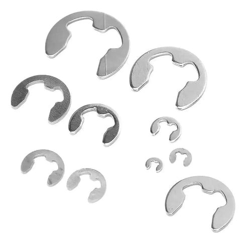 Assorted 304 Stainless Steel E Clip Retaining Ring Set, 200 Pcs All In One Kit M1.5 To M10 External Rings for various applications