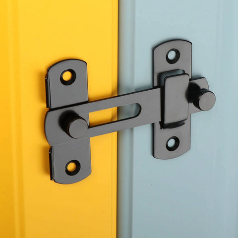 Sliding Barn Door Lock And Latch Set 2 Pack Matte Black Durable Stainless Steel Interior Flip Latch on Colorful Door