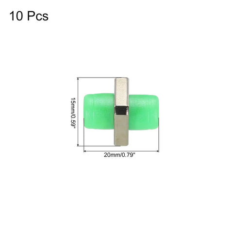 Fiber Optic Coupler FC To FC/APC Square Flange Single Mode Simplex Adapter 10 Pieces, product dimensions labeled, bright green color.