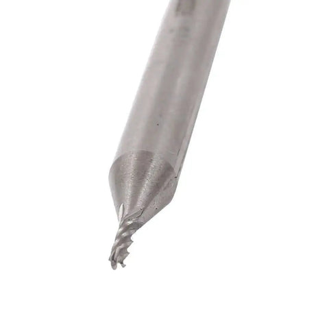 Close-up of One Eighth Inch Four Flute Straight End Mill Set For CNC Machines With One Quarter Inch Shank Dope Tool Kit For Wood Nylon Aluminum Steel