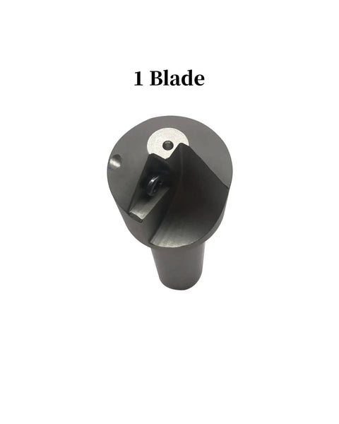 Pro Grade 3/4 Inch Shank Chamfering Tool Bit Set for Lathe Turning with 1 Blade Option, top view showing shank and blade.
