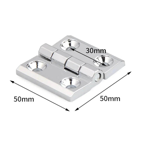 Adjustable Butt Door Hinge For Cabinets And Furniture Self Closing And Quiet Operation Heavy Duty Stainless Steel Precision Cast 40 50 60mm Options Four Hole Mount 50x50mm Silver Finish