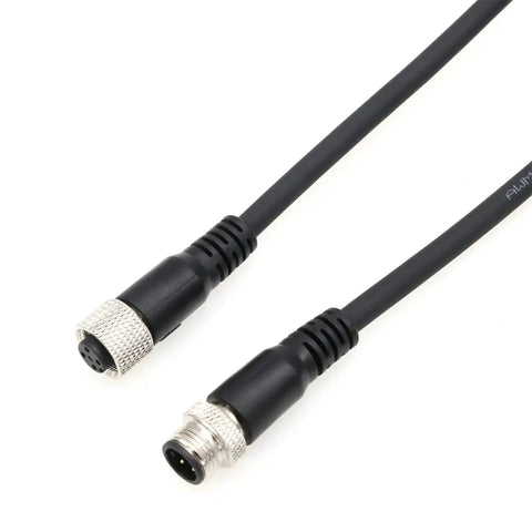 M12 A Coded 4 Pin Male To Female Actuator Sensor Cable Waterproof Aviation Connector Gold Plated 2m for industrial controls