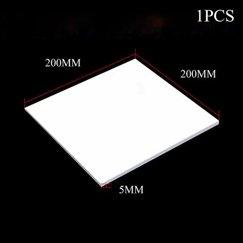White PTFE Plastic Sheet 200mm by 200mm 5mm Thick Nonstick High Performance Board for Industrial and DIY Projects top view