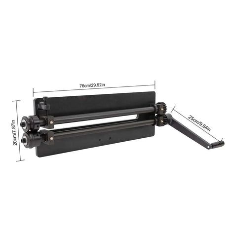 Heavy Duty Sheet Metal Bead Roller Kit With 18 Inch Rotary Forming Tool And 6 Dies For Metal Fab, side view, measurements shown