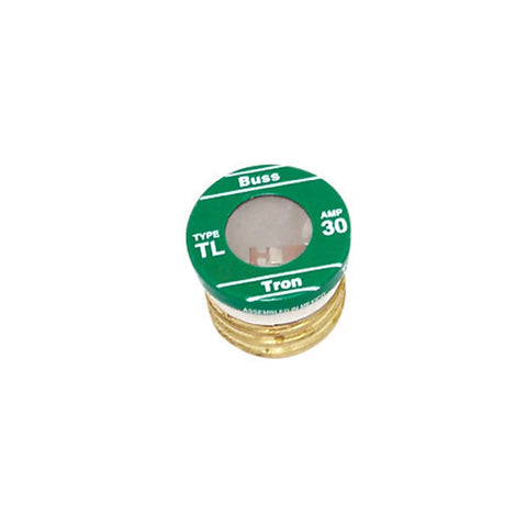 30 Amp Time Delay Edison Base Plug Fuse TL Type Fusetron 125V UL Listed with green top view