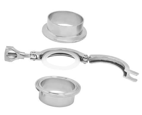 GDFYMI 2-inch stainless steel tri-clamp sanitary pipe ferrule kit with wing-nut clamp and gasket