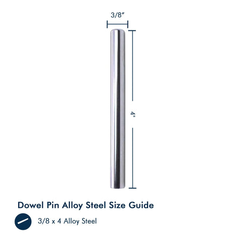 3/8 X 4 Inch Dowel Pin Alloy Steel Thru Hardened For Real World Use precision fit heavy duty standard dowel pins 4 pack