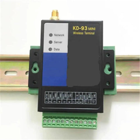 DIN Rail PCB Mounting Bracket Carrier Clip for C45 Boards 35mm by 15mm with installed wireless terminal on rail
