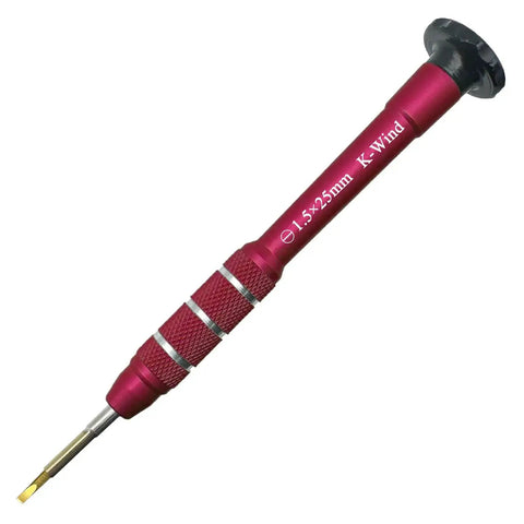 1.5Mm Precision Flat Head Screwdriver with Magnetic S2 Steel Tip, Anti Slip Aluminum Handle, Free Spin Cap for Electronics