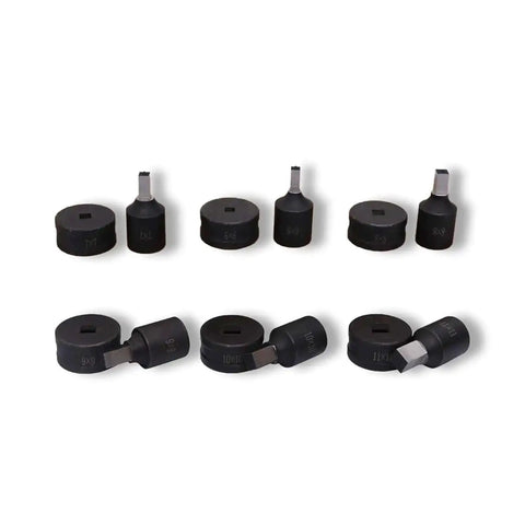 Square Die Punching Set For CH-70 Machine, Hydraulic Die Kit with upper and lower dies, 17x17mm slotting punch for metalwork