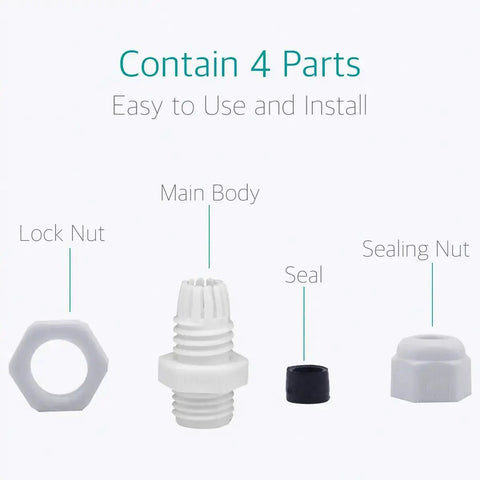 PG7 Cable Gland Kit 20 Pieces White Nylon Waterproof Wire Glands Connector Fitting For 3mm To 6.5mm Cables With Four Part Design