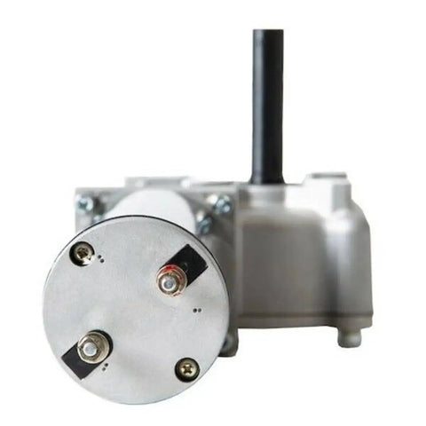 Front view of Heavy Duty 12V Tarp Gear Motor 900W 90 To 1 High Torque For Electronic Tarp Systems And Dump Applications with bronze gear.
