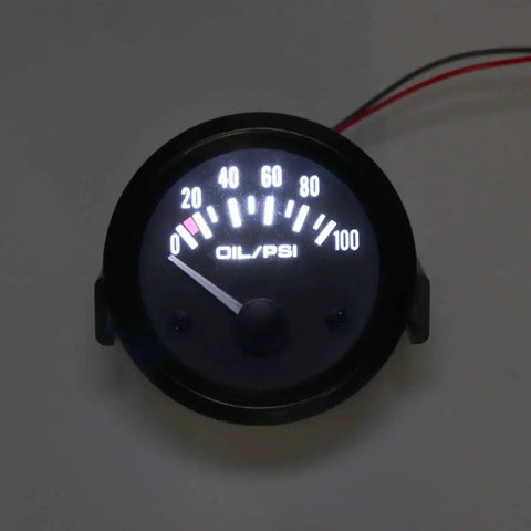 Universal 2 Inch Oil Pressure Gauge Kit With 0 To 100 PSI Digital LED Display showing 20 PSI reading