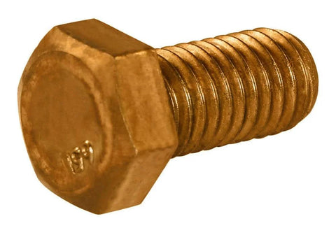 Front view of 1/2-13 X 1 1/2 Hex Tap Bolt Silicon Bronze, 10 Pack, heavy-duty bronze fasteners for marine and outdoor projects.