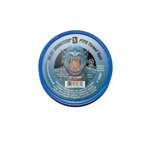 Blue Teflon Thread Tape One Half Inch 1429 Series PTFE Pipe Thread Sealant Tape container top view