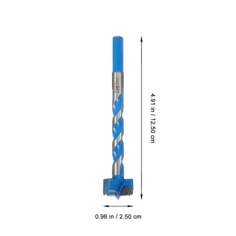 Hard Alloy Woodworking Drill Bit 25x125mm Extended Thread Hole Opener Blue for heavy-duty wood drilling and furniture building.