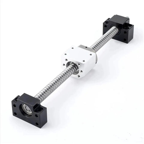Miniature 8mm Pitch Ball Screw with Nut for 3D Printing Machines, Model SFK0801 No Machined, 50mm to 1000mm lengths, front view
