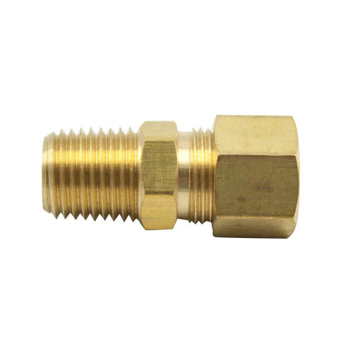 Vis Brass compression tube fitting, brass male adapter for 3/16 in tube OD x 1/8 in NPT, pack of 5, Amazon