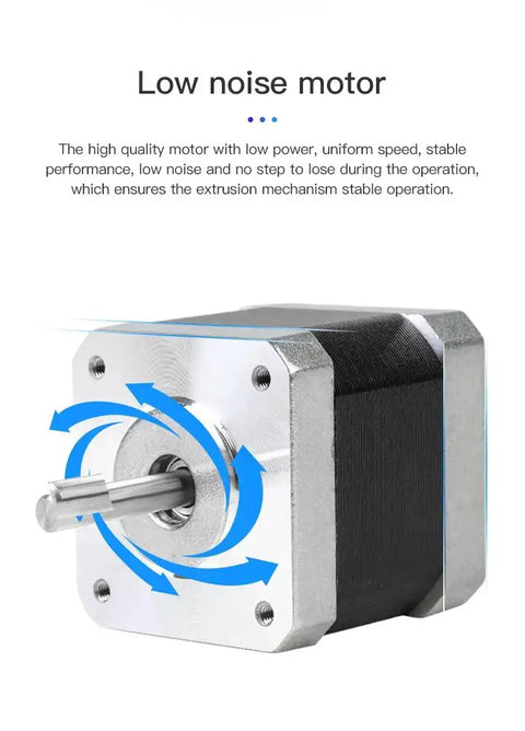 Beefy Torque Stepper Motor With Gear For 3D Printers Next Level Low Noise Operation And Stable Extrusion No Step Lost During Print