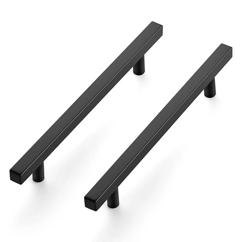 10 Pack Matte Black Square Cabinet Pulls Stainless Steel Kitchen Cupboard And Dresser Handles 8-13/16 Inch Total Length preview