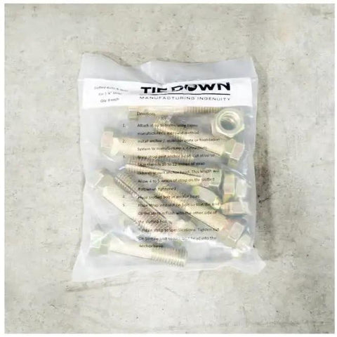 Slotted Bolts And Nuts Pack Of 8 For Ground Anchor Brackets And Straps, Complete Anchor Security For Manufactured Home Anchors