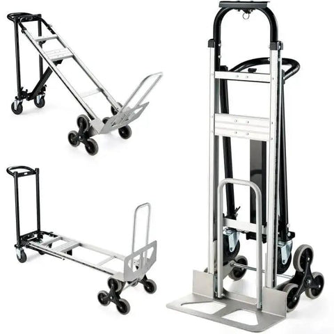 3 In 1 Industrial Convertible Aluminum Hand Truck Dolly Cart With 1000 Lbs Capacity in various positions