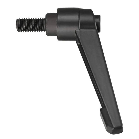 M8 15mm Adjustable Clamping Lever With Push Button Ratchet, Male Threaded Stud Knobs, Locking Rotating Screw Handles in Matte Black