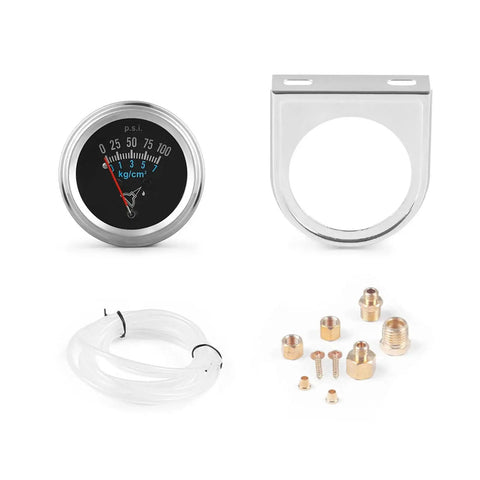 2 Inch Mechanical Oil Pressure Gauge Kit For Cars And Trucks 0 To 100 PSI 0 To 7 Kg Cm2 Universal Fit With M8x1 Threads