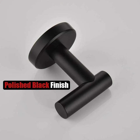 Matte Black Wall Mounted Towel Hook Set Two Pack Made From 304 Stainless Steel Corrosion Resistant For Bathroom Kitchen And Garage