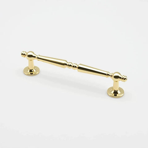 10 Pack Polished Gold Cabinet Pulls 5 Inch Center To Center Holes 128mm Zinc Alloy Polished Brass Drawer Handle on white background