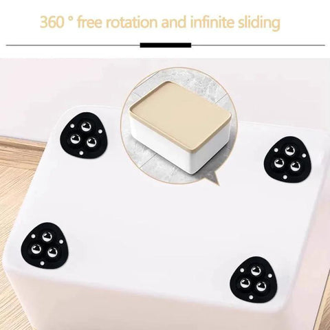 4 Pcs Self Adhesive Mini Casters Wheels For Appliances And Furniture 1.8 Inch 360 Degree Swivel installed on a kitchen item
