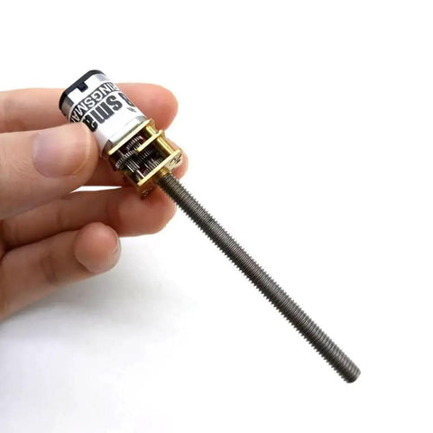 All Metal Gears DC Gear Motor With M4 Threaded Shaft 55mm For N20 Micro Gearbox Projects, hand-held view