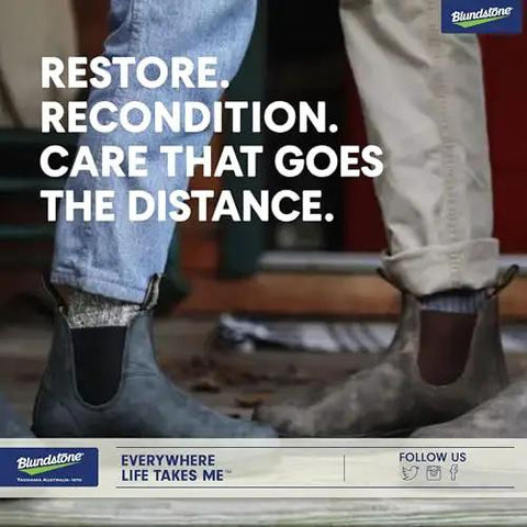 Leather Care Renovating Cream For Rustic Leather To Nourish And Condition Boots And Shoes From Blundstone in use on footwear.