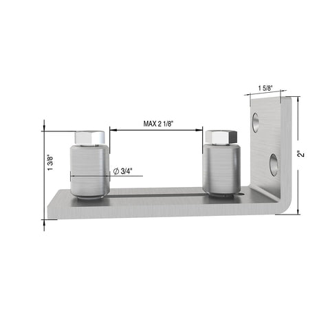Barn Door Floor Guide Set Of 2, Stainless Steel Adjustable Wall Mounted Floor Guide For Doors Up To Two And One Eighth Inches Thick