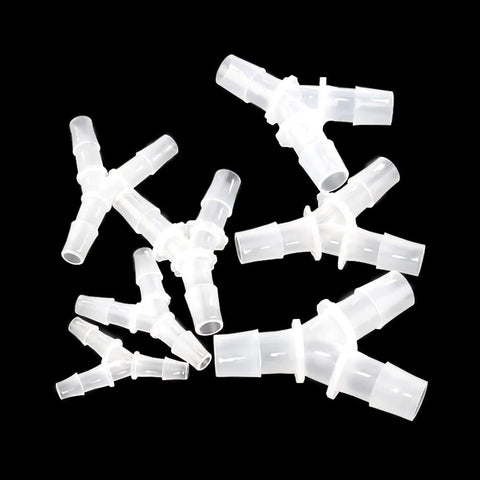 White plastic 1/2 in. hose barb Y-fitting, 3-way tubing connector, pack of 4.