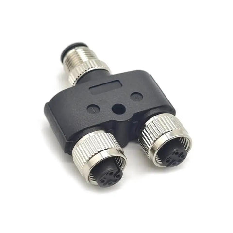 M12 Y Type Connector 4 Pin 1 Male To 2 Female A Code Unshielded Industrial Circular Sensor IP67 Waterproof