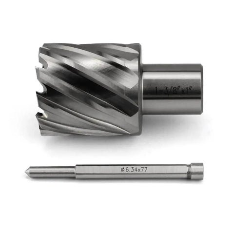 Slugger Annular Cutter Kit for Magnetic Drill Press, 1-3/8 Inch Cutting Diameter, 3/4 Weldon Shank, 1 Inch Cutting Depth, Includes Pilot Pin