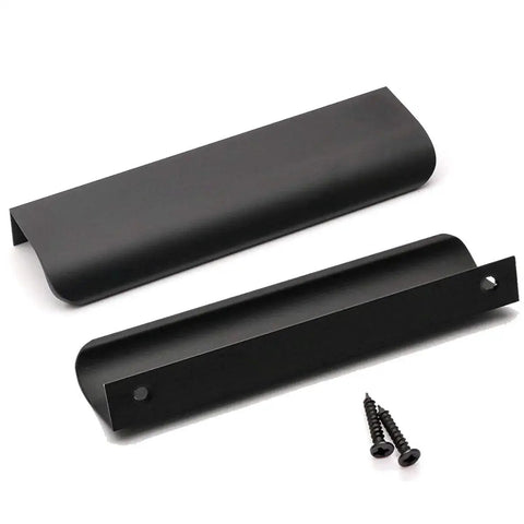 10 Pack Black Cabinet Handles 5 Inch Finger Pulls for Cabinets and Dresser Drawers With 5 Inch Hole Centers, modern aluminum alloy.