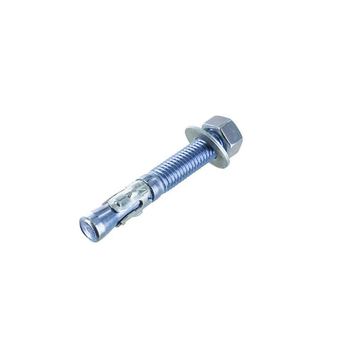 Wedge Anchors 1/2 Inch Diameter 3-3/4 Inch Length Zinc Plated Concrete Anchors Coarse Thread Rust Resistant For Dry Interior Environments