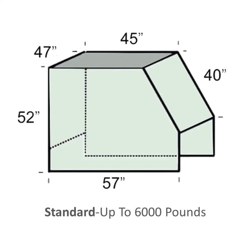 Universal Forklift Rain Cover Up To 6000lb Waterproof Rollable Clear EVA Shield dimensions illustration