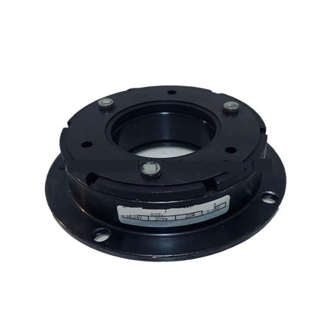 Front view of black FBD-20 DC24V dry single-plate electromagnetic brake with mounting flange