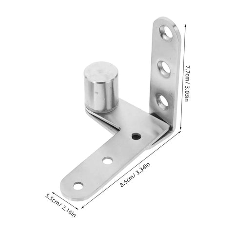 Hidden Door Pivot Hinges Stainless Steel 1 Pair Concealed Hinges for secret bookcase doors, showing size and design, silver finish